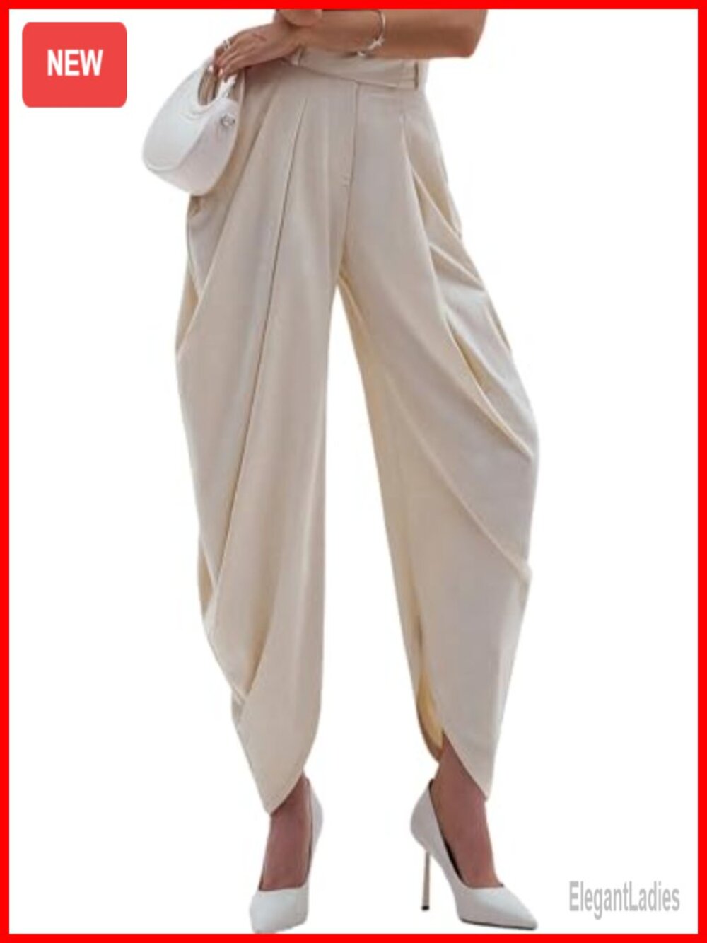 Women Wide Leg Palazzo Pants High Waisted Pleated Business Work Slacks